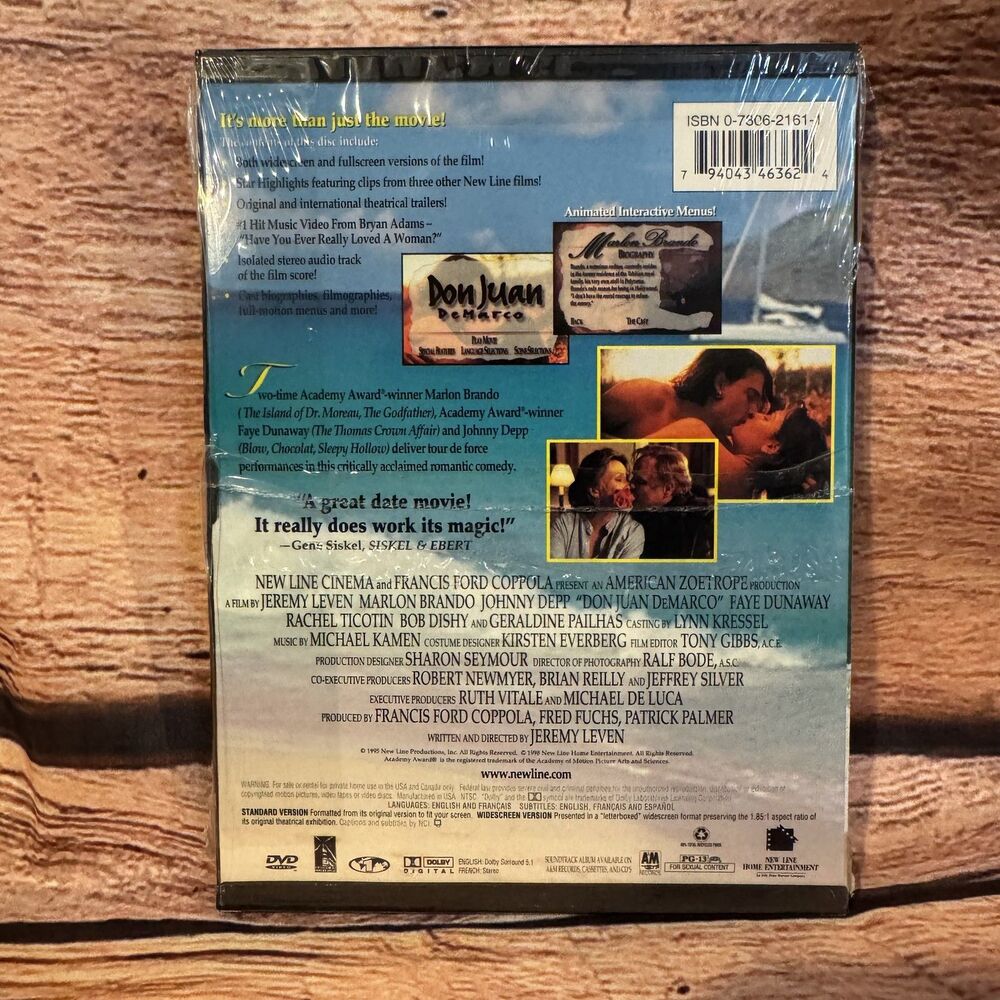 Don Juan DeMarco DVD Johnny Depp Marlon Brando Faye Dunaway Special Edition NEW - Picture 2 of 6